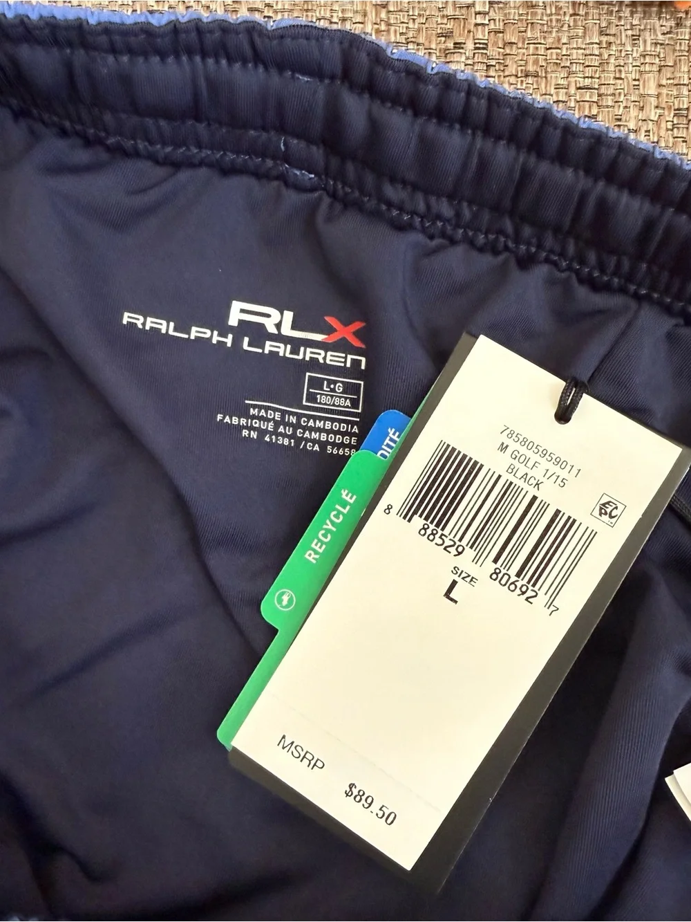 NWT RLX Ralph Lauren Blue Training Golf Shorts Moisture Wicking $89 MSRP